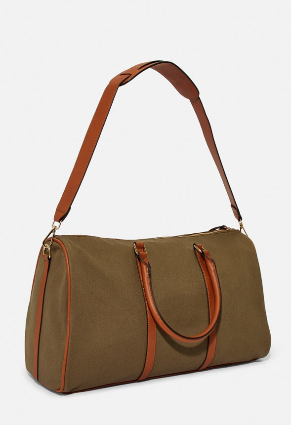 Wanderlust Weekender Tote Olive Canvas