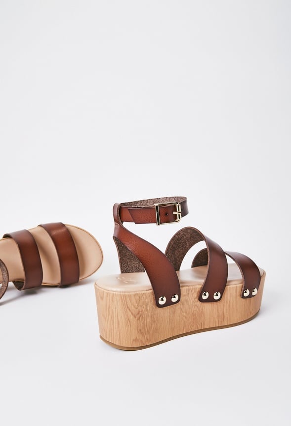 Azure Platform Sandal Leather Brown