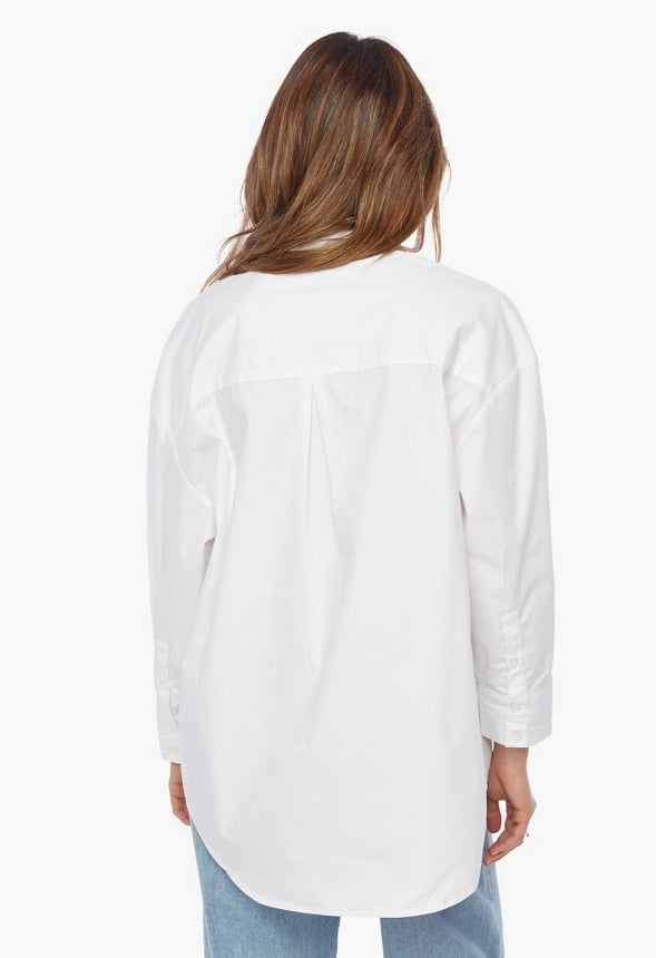 Oversized Poplin Shirt White