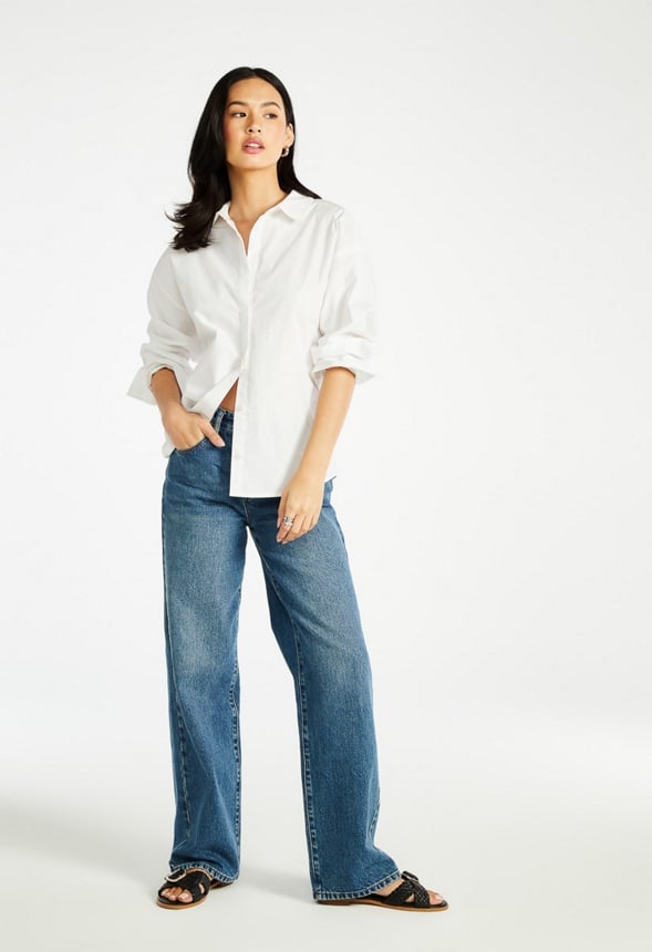Oversized Poplin Shirt Bright White