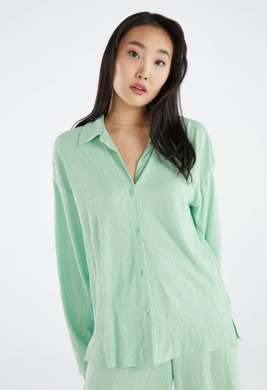 Plisse Shirt Hemlock Green