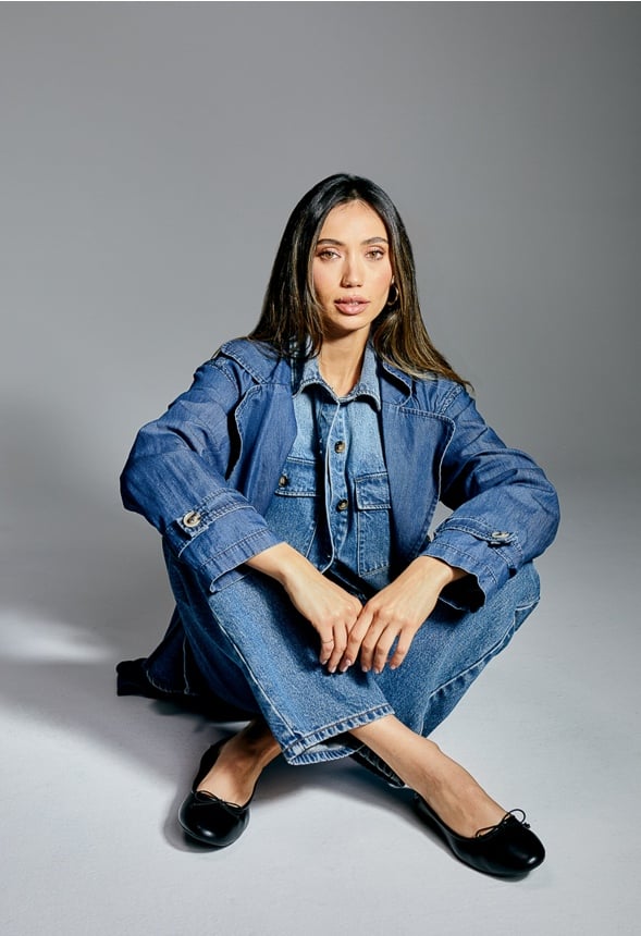 Oversized Denim Shacket Frequency